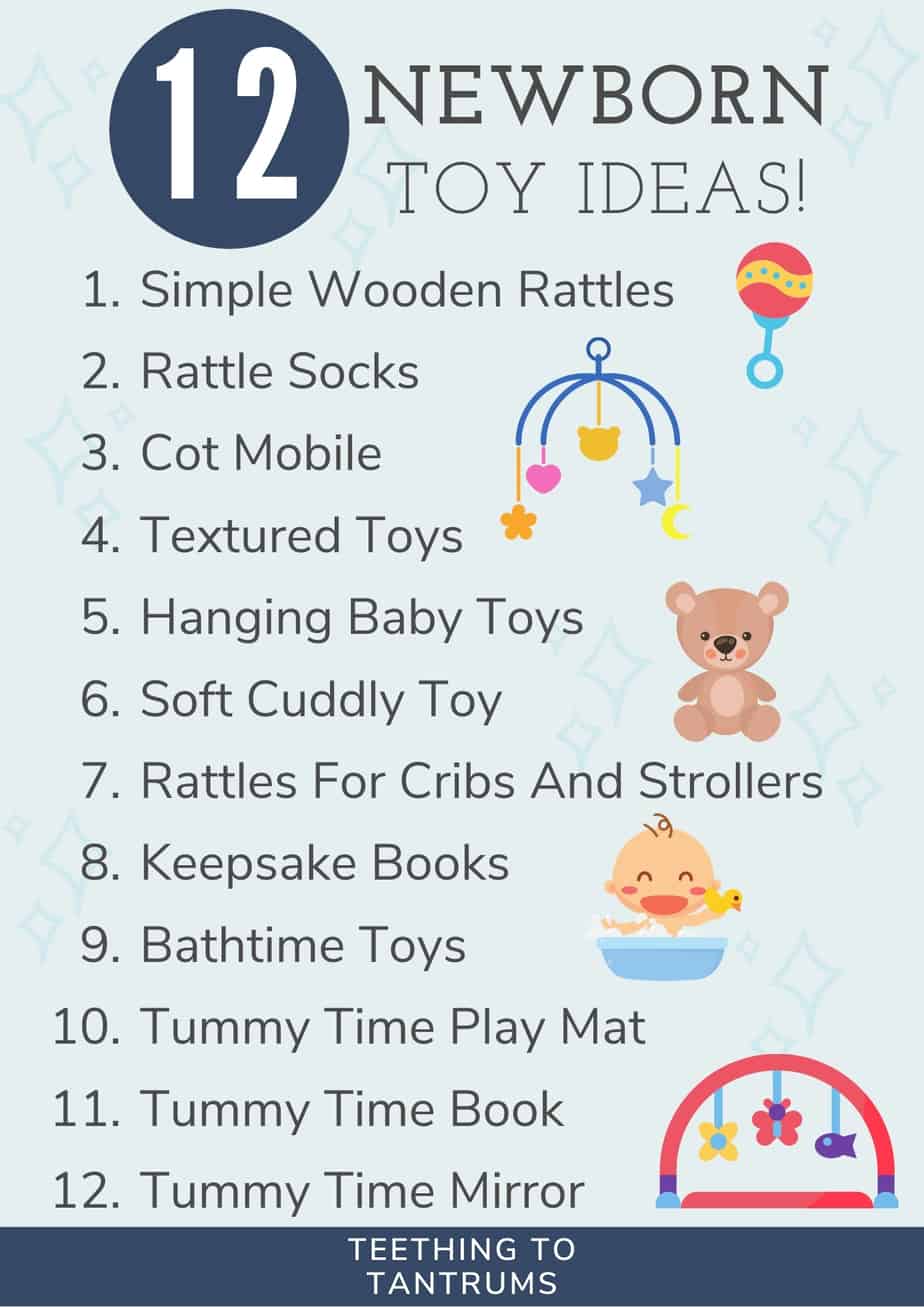 12 Newborn Toy Ideas Infographic