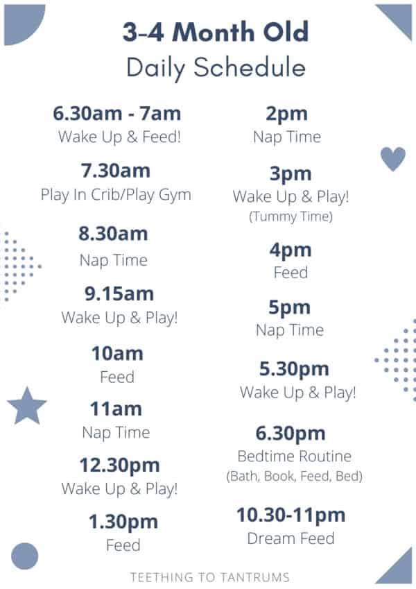 3-4 Month Old Infant Daily Schedule 3-4 Month Old Infant Daily Schedule