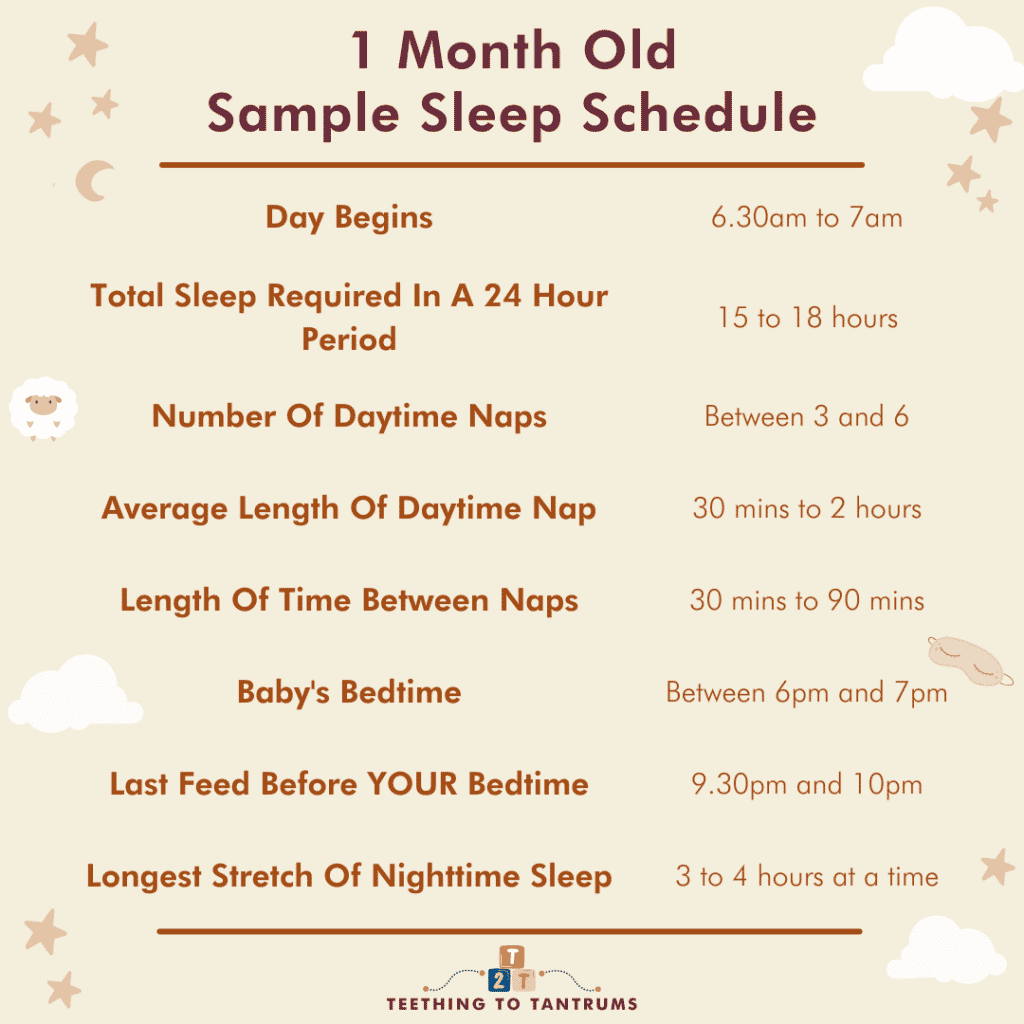 1 Month Old Sleep Schedule Sample