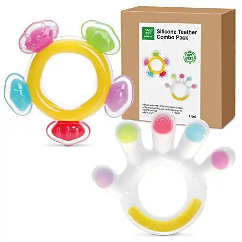 Haakaa Silicone Teething Toys for Babies: Freezer Safe & BPA Free for 3M+