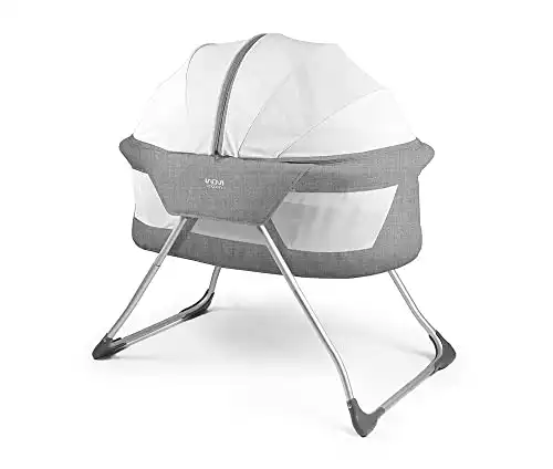 Inovi Cocoon Folding Moses Crib Travel Cot Grey