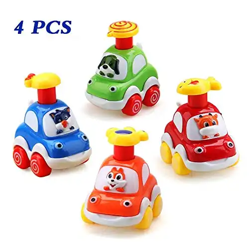 Amy & Benton: Push-and-Go Toddler Toy Cartoon Car Set