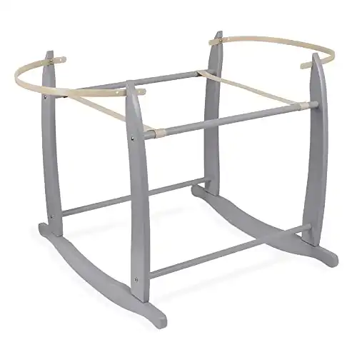 Clair de Lune Deluxe Grey Moses Basket Rocking Stand
