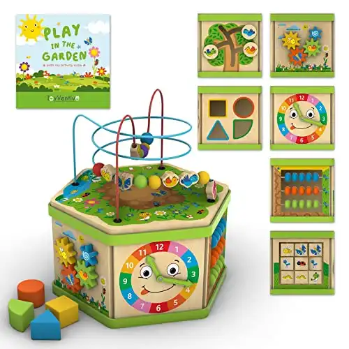 TOYVENTIVE Wooden Kids Montessori  Activity Cube