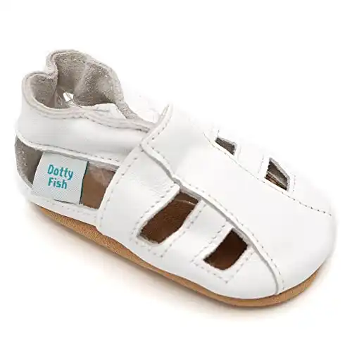 Dotty Fish Soft Leather Infant Toddler Sandals.