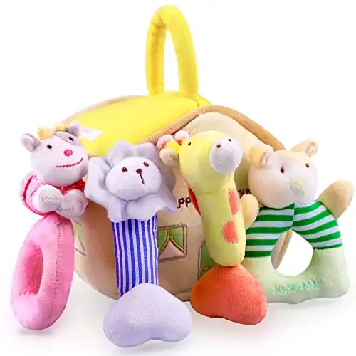 iPlay, iLearn: 4x Plush Baby Soft Rattle Toys