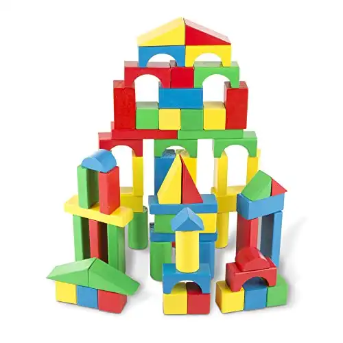 Melissa & Doug Wooden 100 Pcs Building Blocks Set