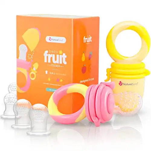 NatureBond Baby Food/Fruit Feeder - Infant Teething Toy (2 Pack)