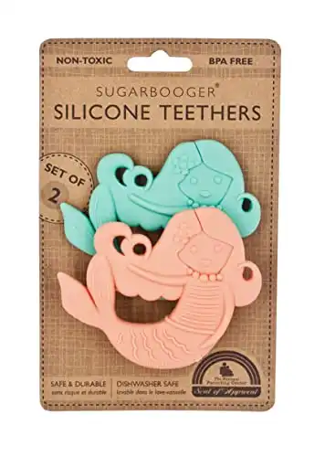 SugarBooger Silicone Teether Set 2-Pack, Mermaid