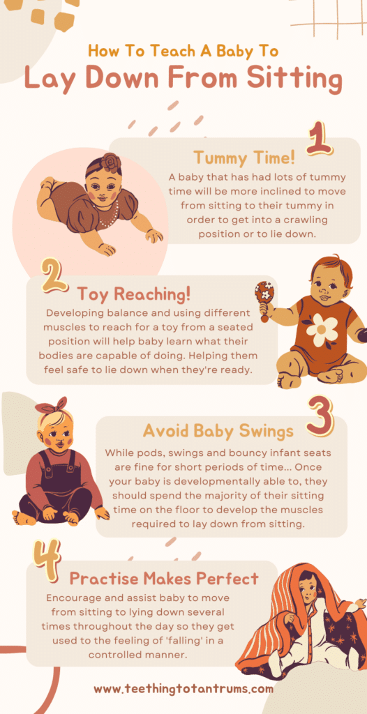 How to teach a baby to lay down from sitting step by step guide
