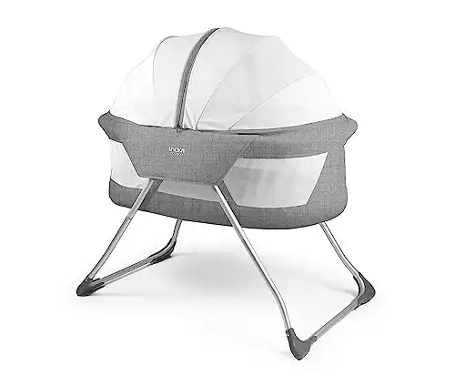 Inovi Cocoon Folding Moses Crib Travel Cot Grey