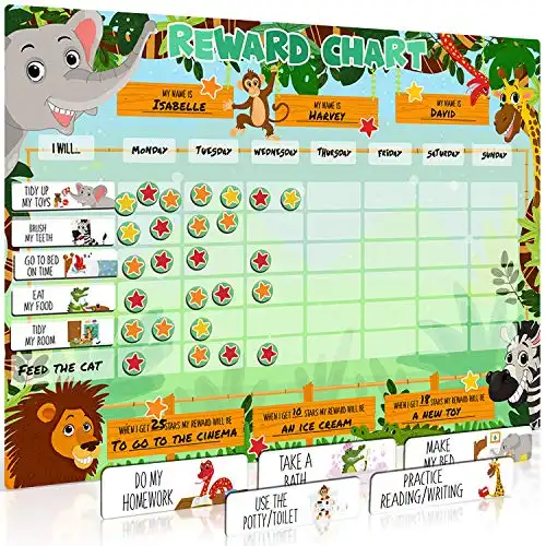 Luigi's Safari Animal Magnetic Reward Chart for Kids 🌟
