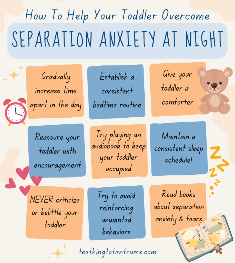 How to help your Toddler Overcome Separation Anxiety At Night