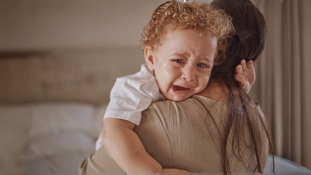 Toddler Separation Anxiety At Night - Crying hugging mum