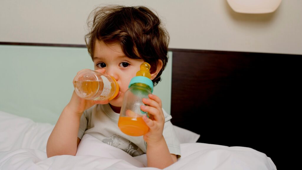 Toddler Stalling Bedtime - Toddler Drinking From Bottle