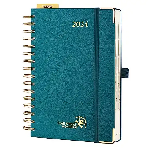 2024 Daily Planner One Page A Day - Spiral Hardcover